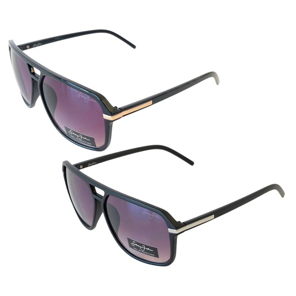 2 New Pairs Sean John Black Luxury Large Pilot Designer Shades Cool Sunglasses
